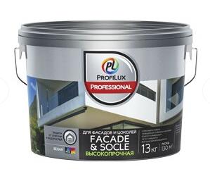 Краска фасадная акриловая Profilux Professional Faсade & Socle глубокоматовая 2,5 кг.,