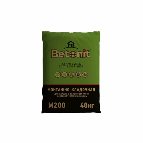 Сухая монтажно-кладочная смесь М-200 "Betonit" 40кг (49шт/под)