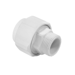 ПП Муфта комб.разъемная (Американка) 20 х1/2", наружн.резьба(200/10) белый (Пластик)