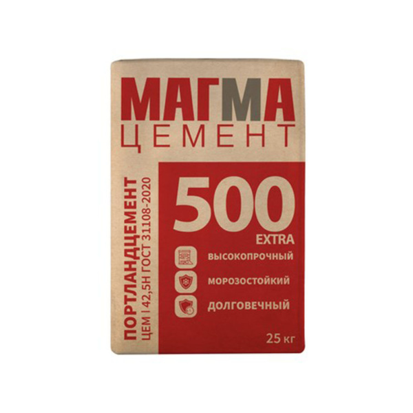 Цемент портланд 25кг. "МАГМА" М500 ЦЕМ II/А-И 42.5 Н (64шт/под)