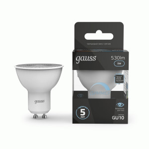 Лампа Gauss LED MR16 GU10-dim 5W 530lm 4100K  диммируемая 1/10/100