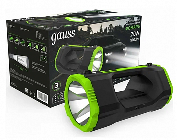 Фонарь прожекторный Gauss модель GFL703 20W 1000lm Li-ion 10000mAh диммируемый LED 1/12
