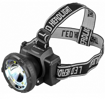 Ultraflash фонарь налобный LED5367 (акк.4V 0.5Ah) 1.2W LED+5SMD (дальн.+ближ.свет) з/у 220V, 2 реж