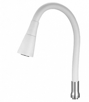 WKC-059KW, силиконовый излив БЕЛЫЙ для комбинирования с корпусом SOP4-F ZEGOR