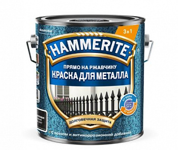 HAMMERITE краска для металла с молотковым эфф, прямо на ржавчину, RAL6005 зеленый мох (0,75л)