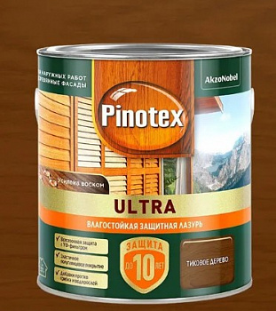PINOTEX ULTRA лазурь защитная влагостойкая для древесины до 10 лет, тиковое дерево (2,5л) new