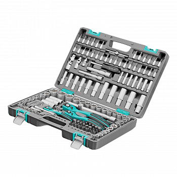 Набор инструментов, 1/4", 3/8", 1/2", Cr-V, S2, усиленный кейс, 151 предмет// Stels