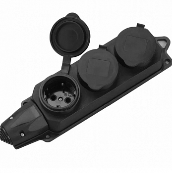 Колодка каучуковая 3 гнезда с крышкой 230В 16A IP44 UNIVersal