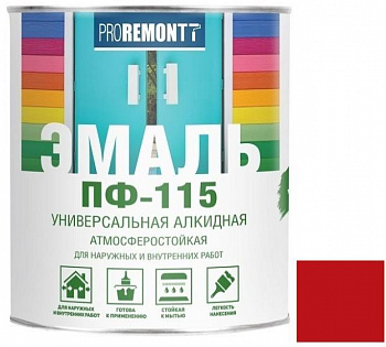 Эмаль ПФ-115 PROREMONTT Красный 1,9кг Л-С