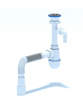 Сифон Ани 1 1/2" 40* с отв. с/м и г/тр 40*40х50  C 0315 (уп.30шт) (7896)