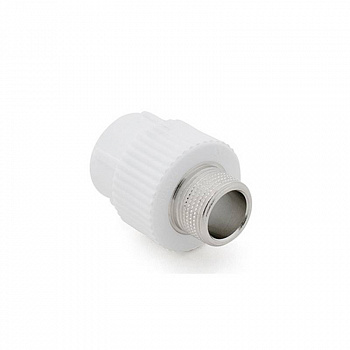 ПП Муфта комбинированная с наруж.рез. 25х1", белый РТП(75/15)