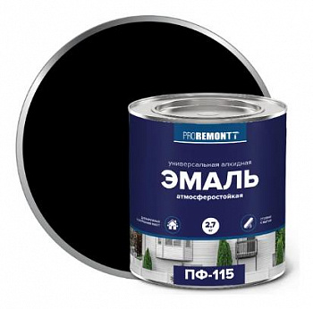 0006688 Эмаль ПФ-115 PROREMONTT Черный 2,7кг Л-С