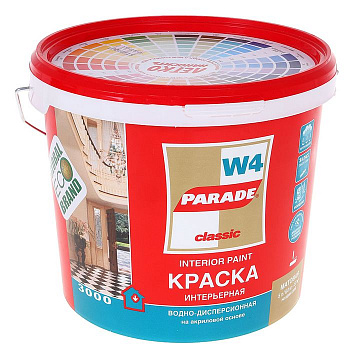 Краска акрил. PARADE W4 Дом & Офис база А 5л Россия