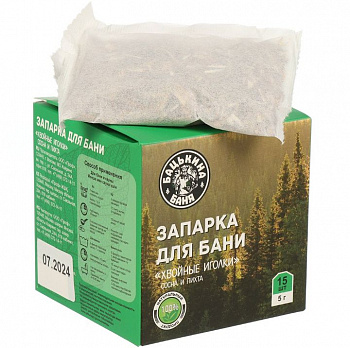 Запарка для бани 5 г, фильтр-пакет, сосна, пихта, 15 шт, Бацькина Баня, Хвойные иголки, 21034