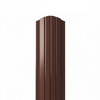 Штакетник металлический полукруглый 0.45*105*2 RAL 8017 коричневый (двухсторонний)