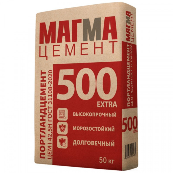 Цемент портланд 50кг. "МАГМА" М500 ЦЕМ II/А-И 42.5 Н (40шт/под)