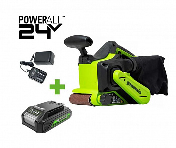 Машина шлифовальная ленточная бесщеточная аккумуляторная Greenworks G24BS, 24 В, без АКБ и ЗУ