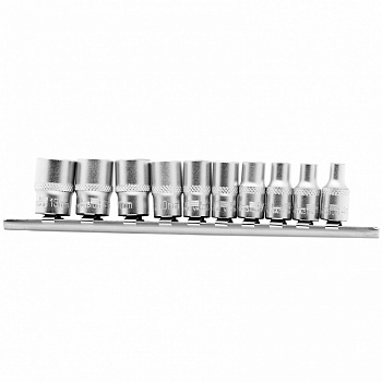 Набор торцевых головок, 1/4", 12-ти гр., CrV, 10шт., 4-13мм// Stels
