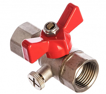 Кран шаровой для подключения  манометра, 1/2"вн. -1/2"вн. VT.807.N.0404