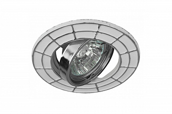 ST7A CH/WH Светильник ЭРА штампованный поворотный MR16,12V/220V, 50W белый/хром (100/2100)