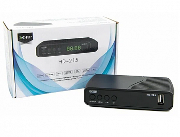 Тюнер для цифрового TV HD-215 пластик, Эфир, дисплей DOLBY DIGITAL (DVB-T2/C) [1/20]