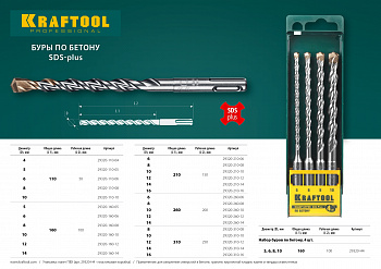 KRAFTOOL Бур SDS-plus 8  х 210 мм, Expert