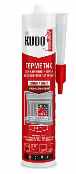 ГЕРМЕТИК ДЛЯ ПЕЧЕЙ И КАМИНОВ 1200С СИЛИКАТНЫЙ 280 МЛ КРАСНО-КОРИЧНЕВЫЙ (1/12) "KUDO" KSK-707