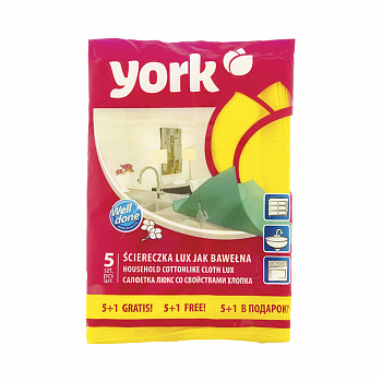 САЛФЕТКИ ЛЮКС СВЕРХВЛАГОВПИТЫВАЮЩИЕ  УПАК. 6 ШТ. (1/56) YORK