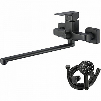 Смеситель для ванны с длинным изливом NARCIS ЧЕРНЫЙ, NAR06-320BL-25221 WesnART
