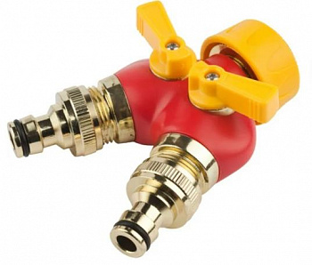 GRINDA  BS-1, диаметр 3/4" - 1", двухканальный, с внутренней резьбой, из латуни, поливочный распреде
