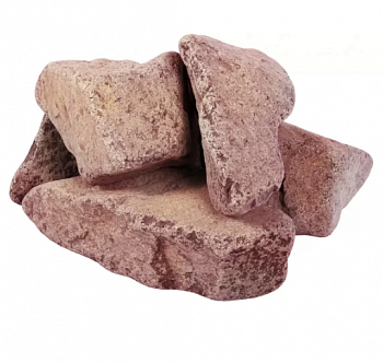 Камни Кварцит малиновый, обвалованный, 20 кг в коробке, БАННАЯ ЛИНИЯ™