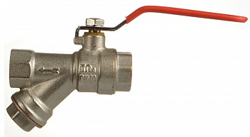 Terma RED Кран шаровой 1/2 ВВ с фильтром рукоятка 31018
