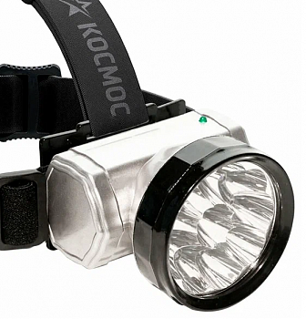 Фонарь налобный аккумуляторный КОСМОС AccuH10LED, 10LED, 3 *АА, встроенное зарядное устройство(1/12)