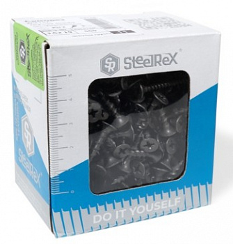 Саморез для ГКЛ крупная резьба, оксид 3,5х 32 кор. с ок. - 250 шт. SteelRex