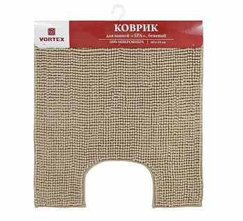 Коврик для ванной "SPA" 60*55, бежевый, под унитаз VORTEX/10	