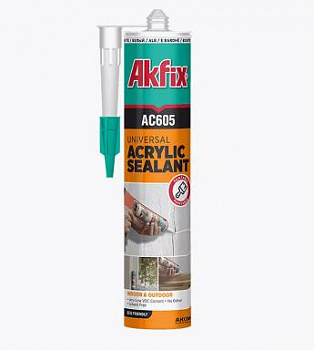 Akfix AC605 Акриловый герметик, 310 мл. Белый