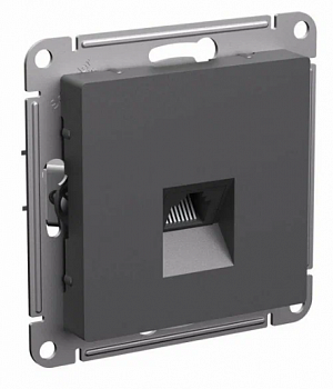 ATLASDESIGN РОЗЕТКА компьютерная RJ45, кат. 5Е, механизм, БАЗАЛЬТ