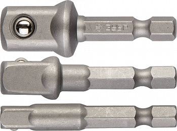 Набор ЗУБР Адаптеры "ЭКСПЕРТ" для торцовых головок, E1/4" - 1/4", E1/4" - 3/8", E1/4" - 1/2", 3 пред
