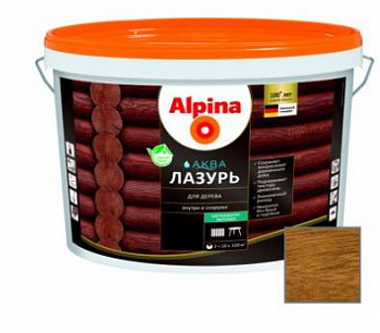 ALPINA Аква Лазурь для дерева, махагон (10л)