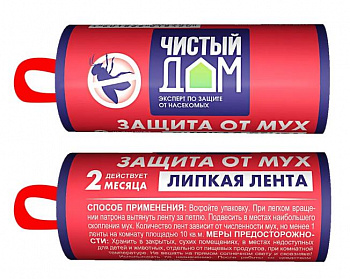 СРЕДСТВО ОТ МУХ "ЧИСТЫЙ ДОМ" ЛИПКАЯ ЛЕНТА (120/1440)