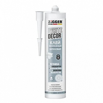 Клей "ZIGGER"  WHITE DECOR акриловый для декора, белый 400г(280мл)  (1/24) 03-02-16