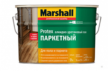 MARSHALL PROTEX лак паркетный, износостойкий, полуматовый (9л), Эстония