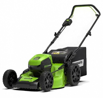 Газонокосилка самоходная, аккумуляторная Greenworks GD60LM46SPK4, 60V, 46 см, бесщеточная, с 1хАКБ 4