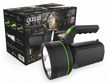Фонарь прожекторный Gauss модель GFL601 7W 200lm Li-ion 3000mAh LED 1/10/30