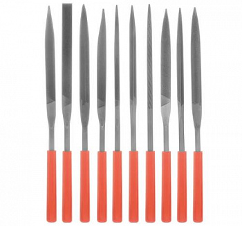 Набор надфилей, 180 х 5 мм, 10 шт., пластиковые рукоятки// Matrix