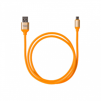 TDM Дата-кабель  ДК 13  USB - micro USB  1 м  силиконовая оплетка  оранжевый  SQ1810-0313
