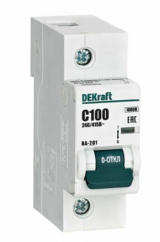 Автоматический выключатель Dekraft 1P 100A C 10кА ВА-201