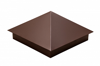 Колпак на столб 0.4 400*400 RAL 8017 (коричневый)