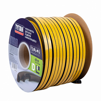 Tytan Professional Уплотнитель для окон D 40m x 14mm x 12mm Черный