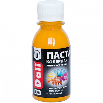 ПАСТА КОЛЕРН. УНИВЕРС. "DALI" ЗОЛОТИСТО-ЖЕЛТАЯ 0,1 КГ (8/48) "РОГНЕДА"